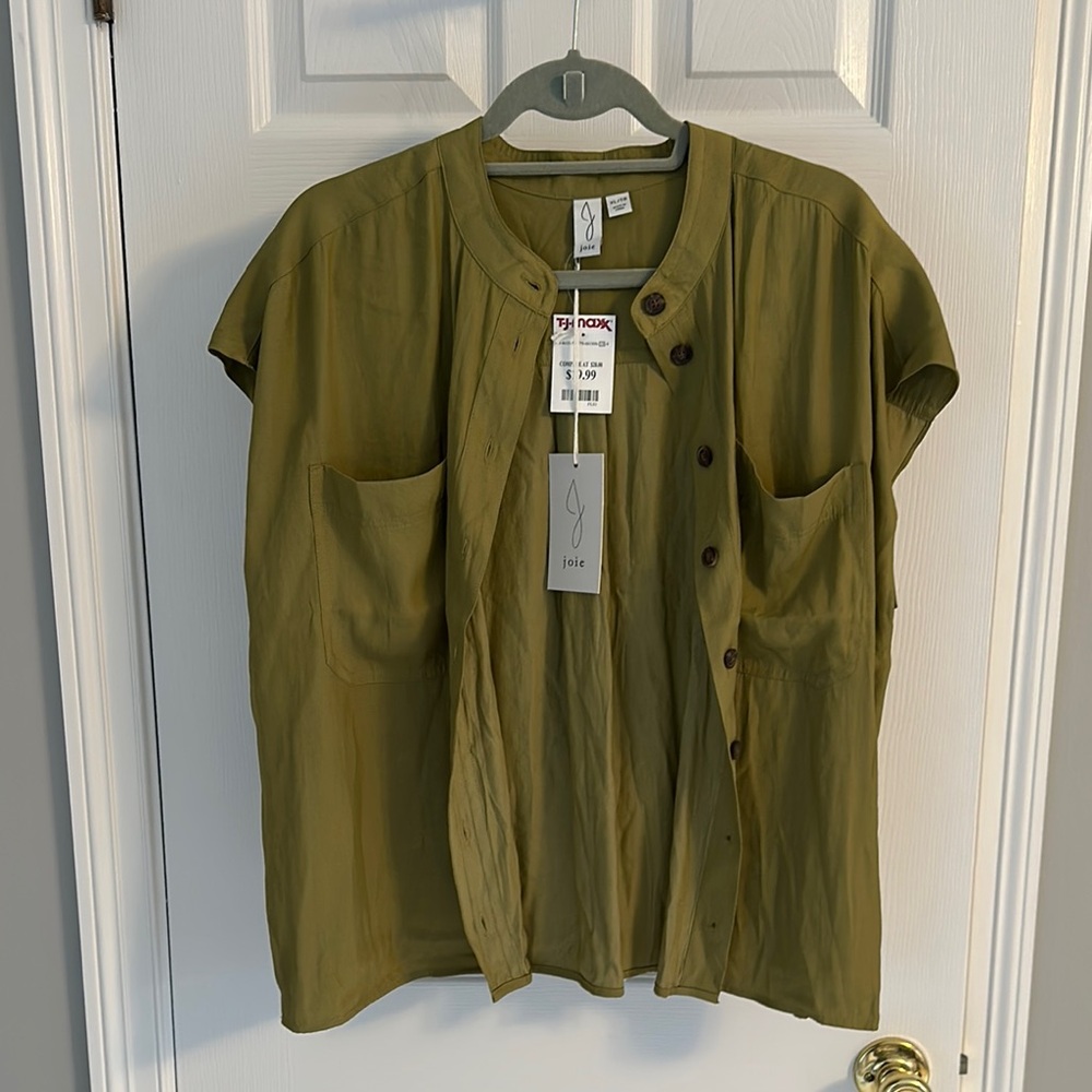 Joie Olive Button-Up Shirt